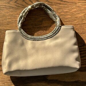 Vanessa Elegant Cream Bag w/90's Embellished Ring Handle